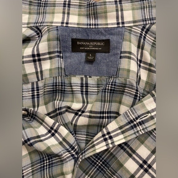 Banana Republic Shirt Men's Large Soft Wash Standard Fit Long Sleeve Button Down - Picture 3 of 4